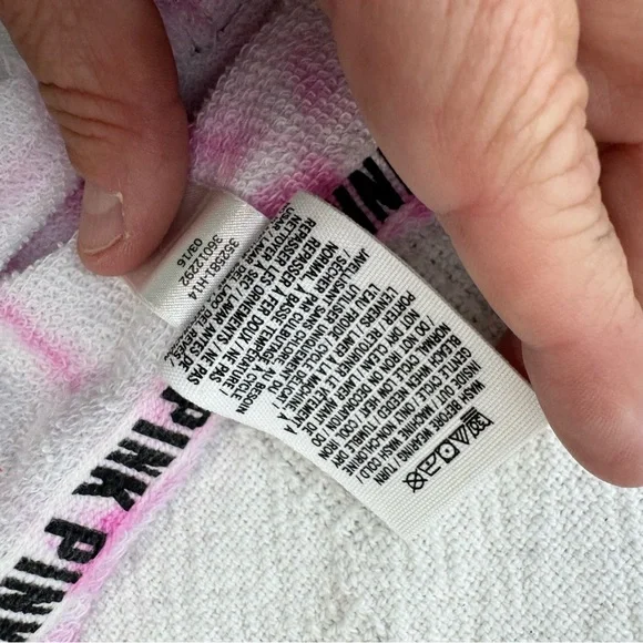 Victoria's Secret Pink Shirt Tie Dye Crew Off Shoulder Shirt Blouse Size Small - Picture 7 of 9